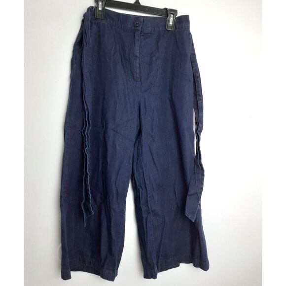 Mossimo 100% Cotton Womens Y2K Elastic Waist WideLeg Belted Chambray Pants XS - Picture 2 of 13